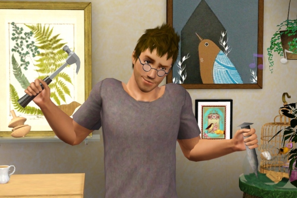 26 鳥が好き 壁に鳥の絵