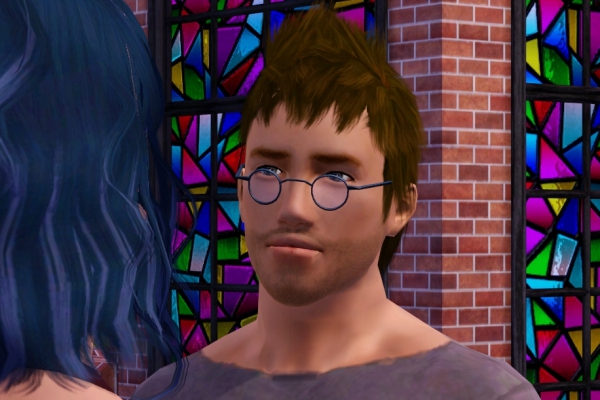 11 丸メガネのマルさん 髪の毛ぼさぼさ